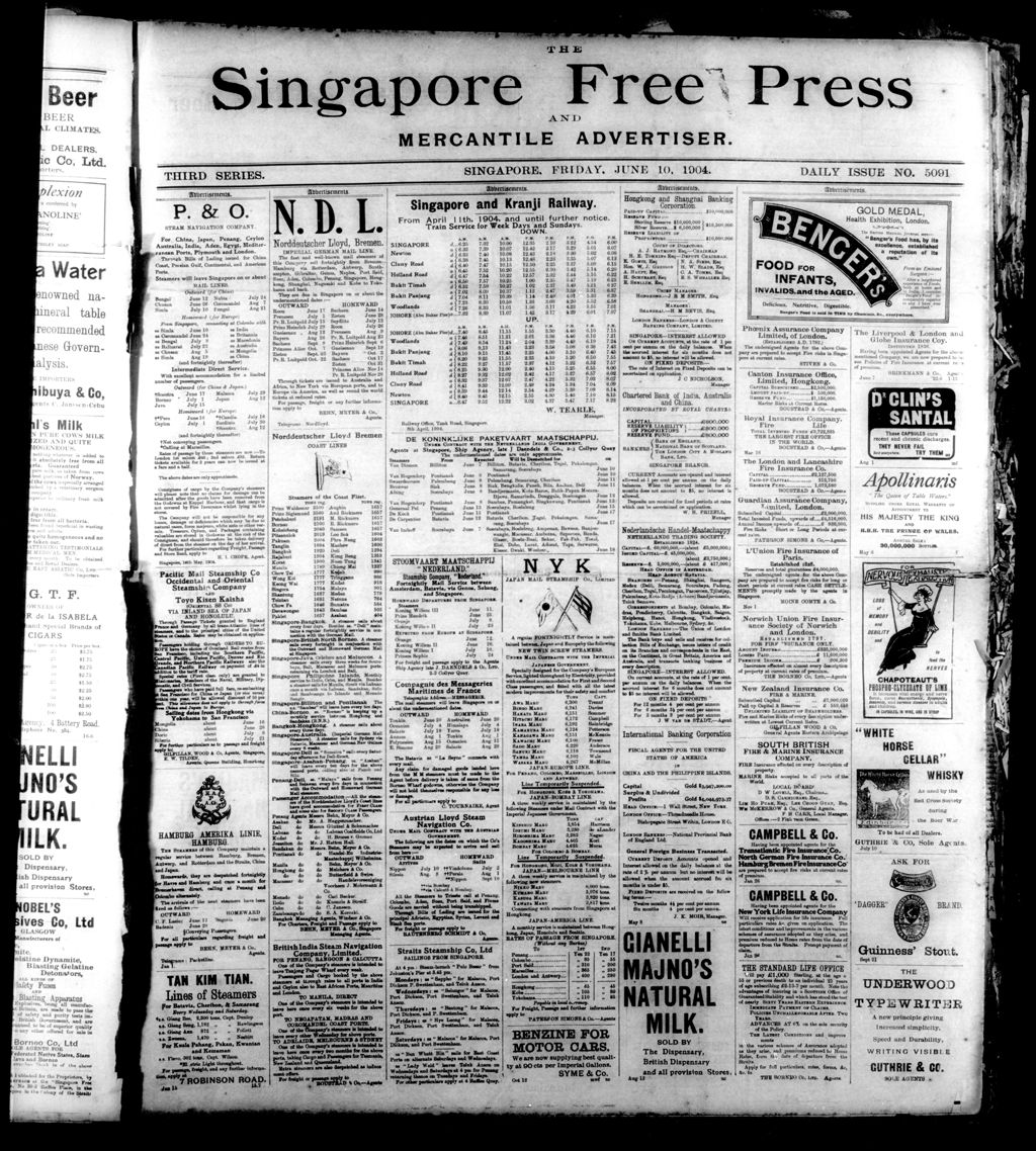 Miniature of Singapore Free Press and Mercantile Advertiser 10 June 1904