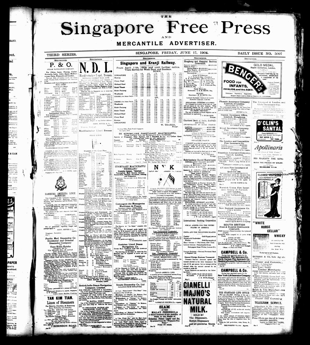 Miniature of Singapore Free Press and Mercantile Advertiser 17 June 1904