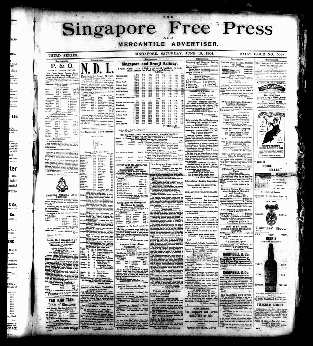 Miniature of Singapore Free Press and Mercantile Advertiser 18 June 1904