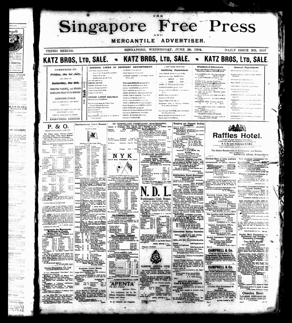 Miniature of Singapore Free Press and Mercantile Advertiser 29 June 1904