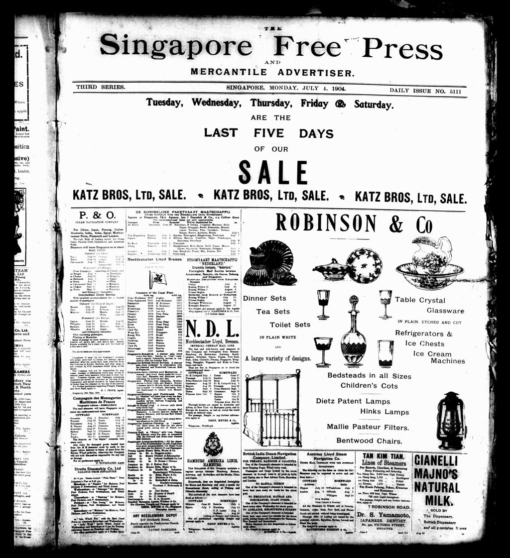 Miniature of Singapore Free Press and Mercantile Advertiser 04 July 1904