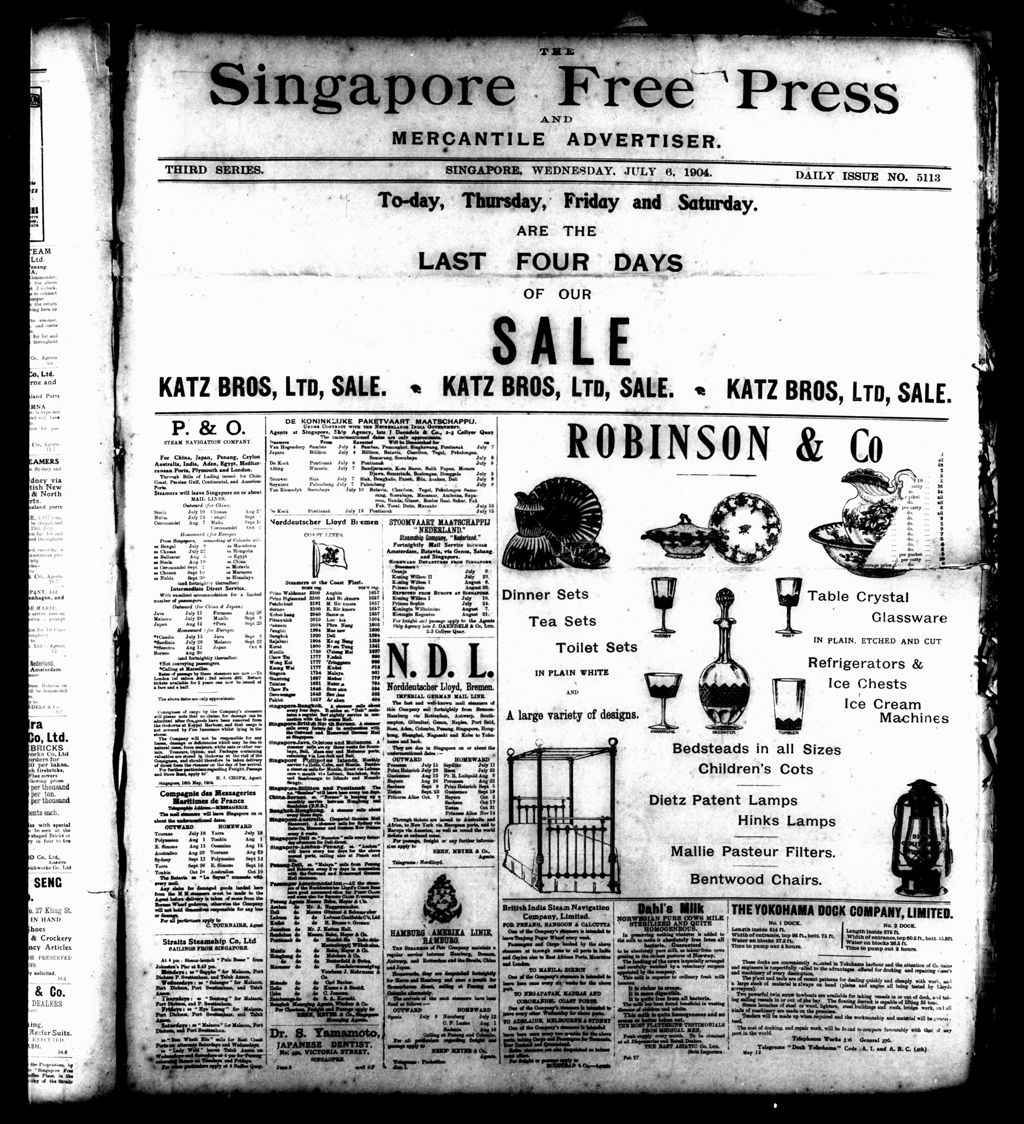 Miniature of Singapore Free Press and Mercantile Advertiser 06 July 1904