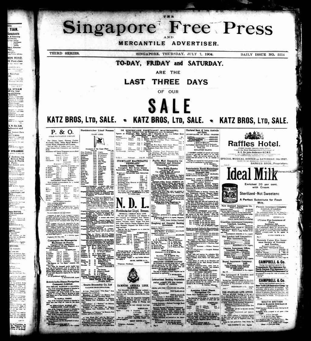 Miniature of Singapore Free Press and Mercantile Advertiser 07 July 1904