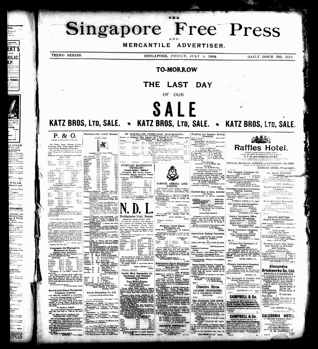 Miniature of Singapore Free Press and Mercantile Advertiser 08 July 1904