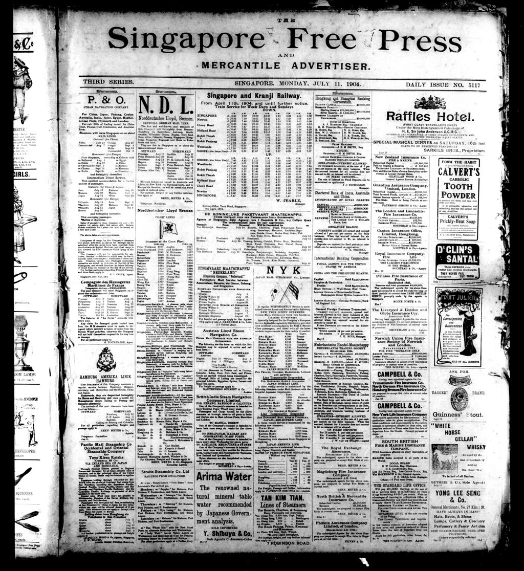 Miniature of Singapore Free Press and Mercantile Advertiser 11 July 1904