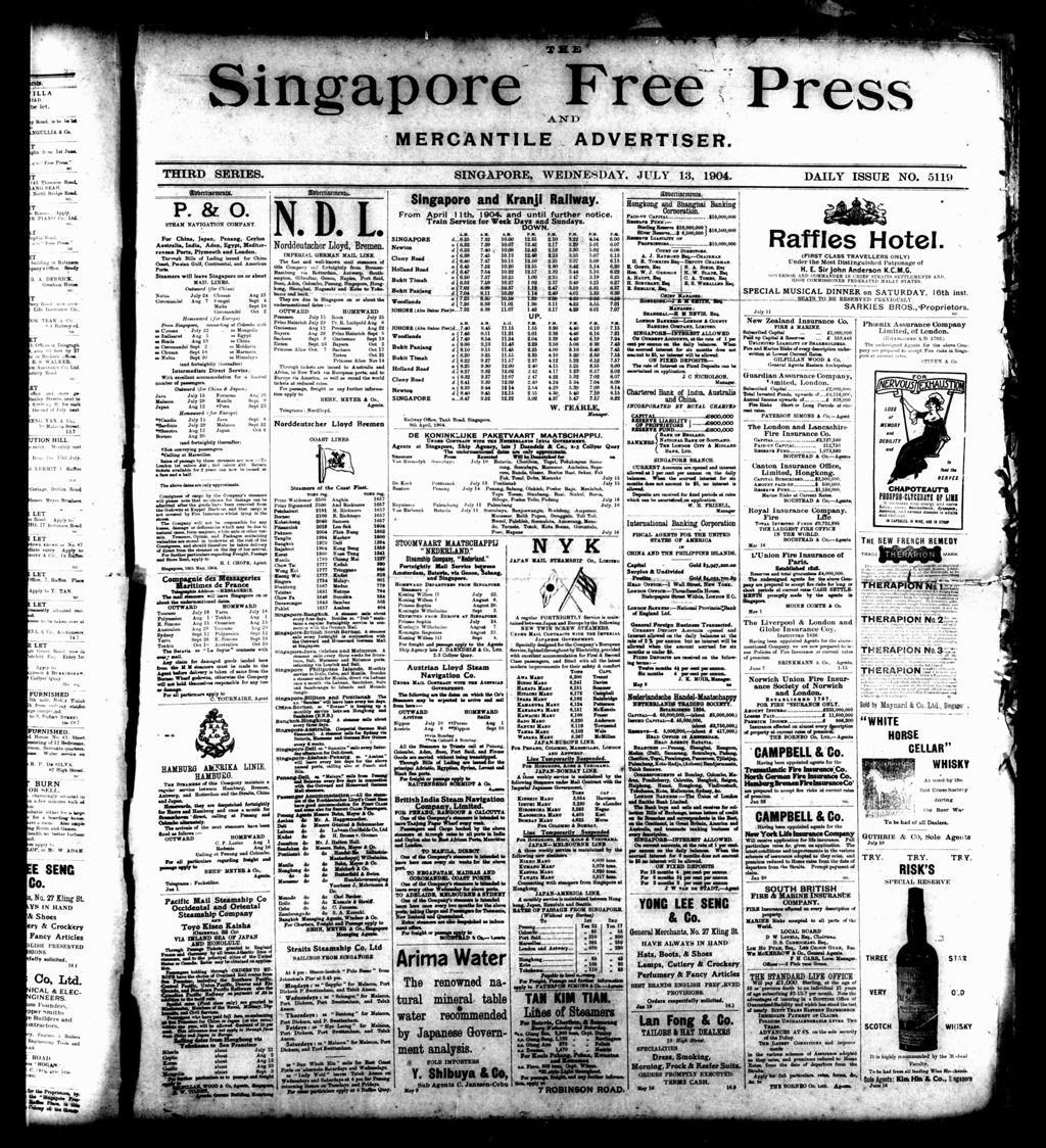 Miniature of Singapore Free Press and Mercantile Advertiser 13 July 1904