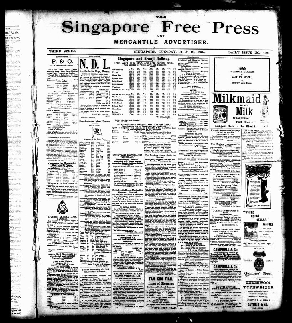 Miniature of Singapore Free Press and Mercantile Advertiser 19 July 1904