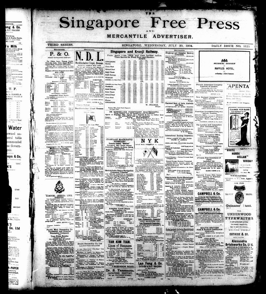 Miniature of Singapore Free Press and Mercantile Advertiser 20 July 1904