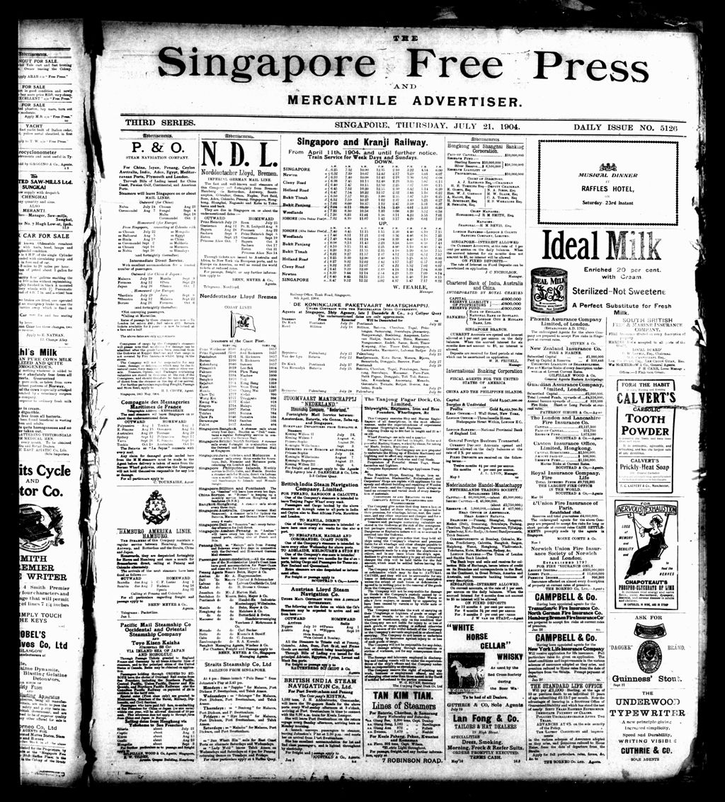 Miniature of Singapore Free Press and Mercantile Advertiser 21 July 1904