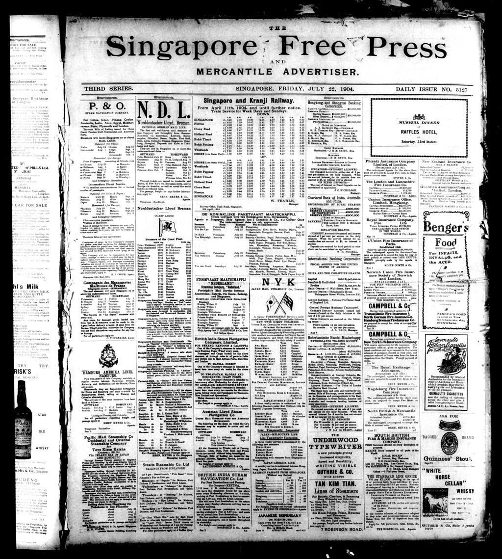 Miniature of Singapore Free Press and Mercantile Advertiser 22 July 1904