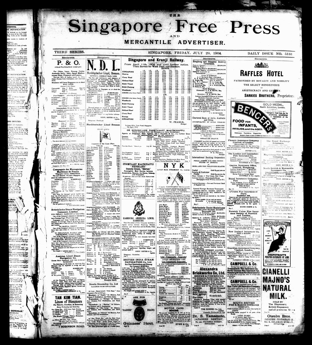 Miniature of Singapore Free Press and Mercantile Advertiser 29 July 1904