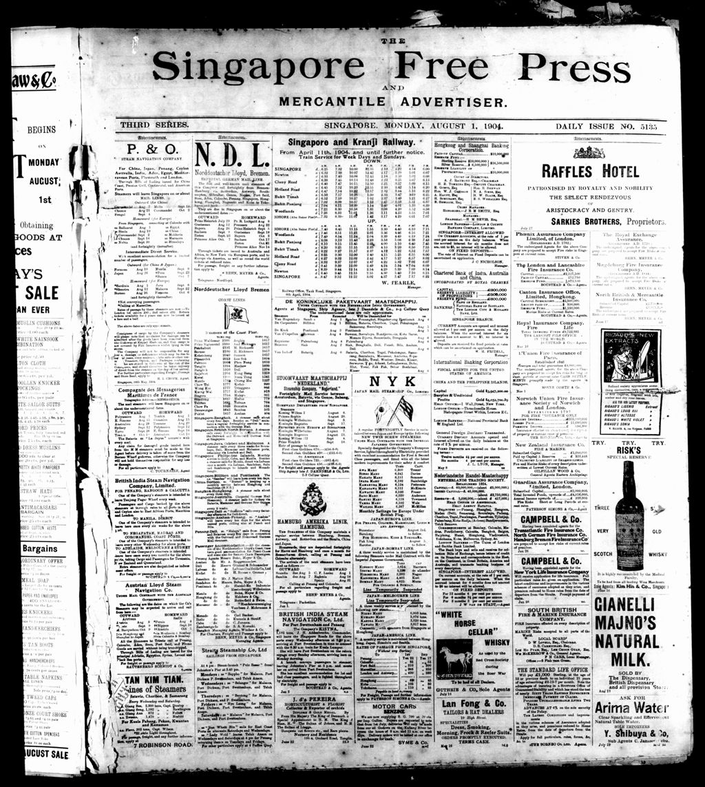 Miniature of Singapore Free Press and Mercantile Advertiser 01 August 1904