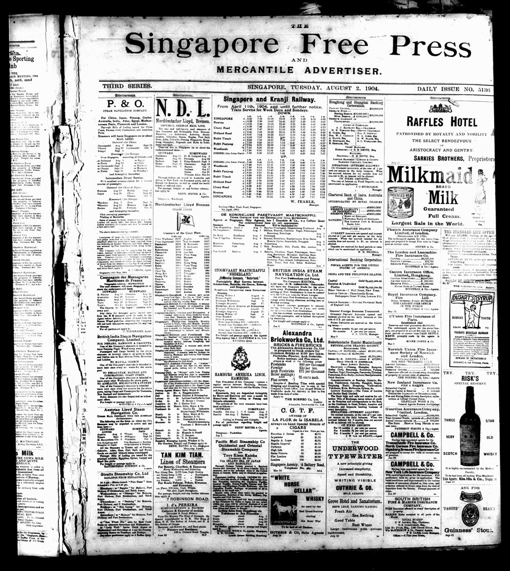 Miniature of Singapore Free Press and Mercantile Advertiser 02 August 1904