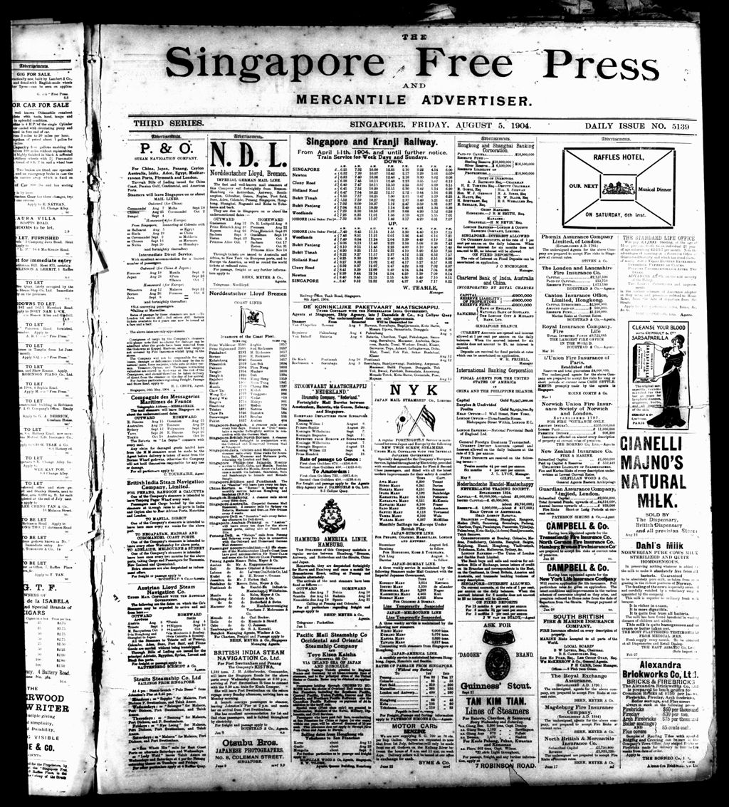 Miniature of Singapore Free Press and Mercantile Advertiser 05 August 1904