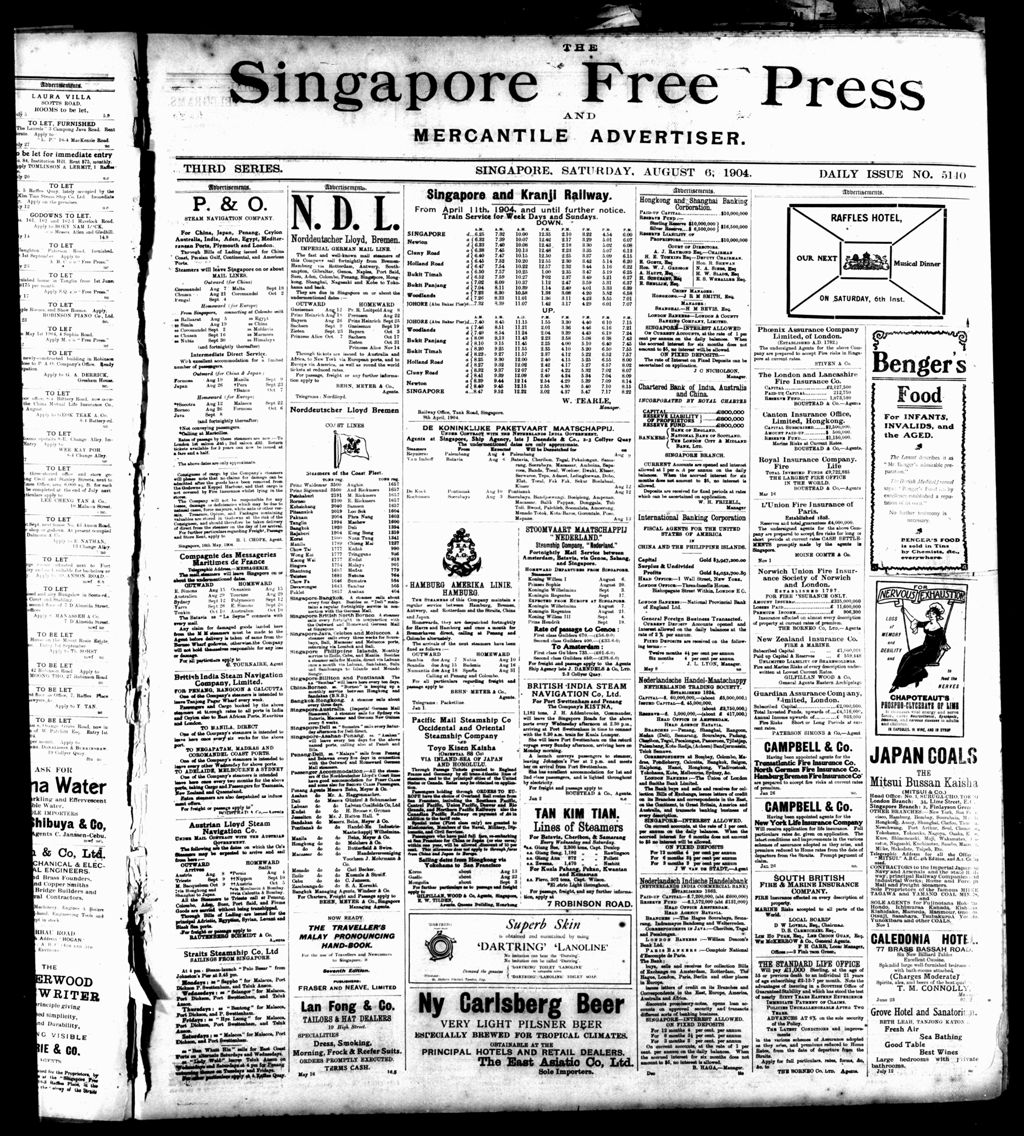 Miniature of Singapore Free Press and Mercantile Advertiser 06 August 1904