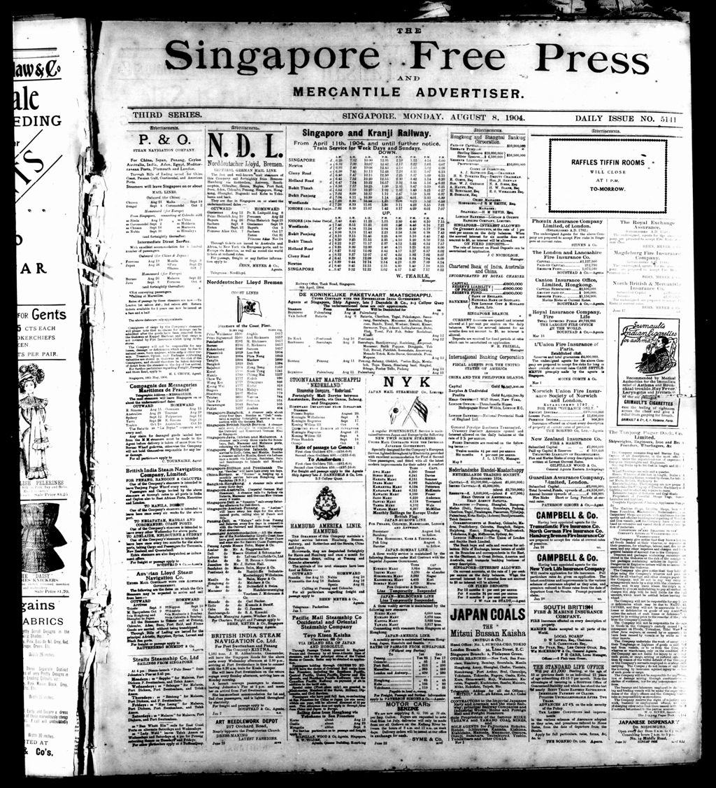 Miniature of Singapore Free Press and Mercantile Advertiser 08 August 1904