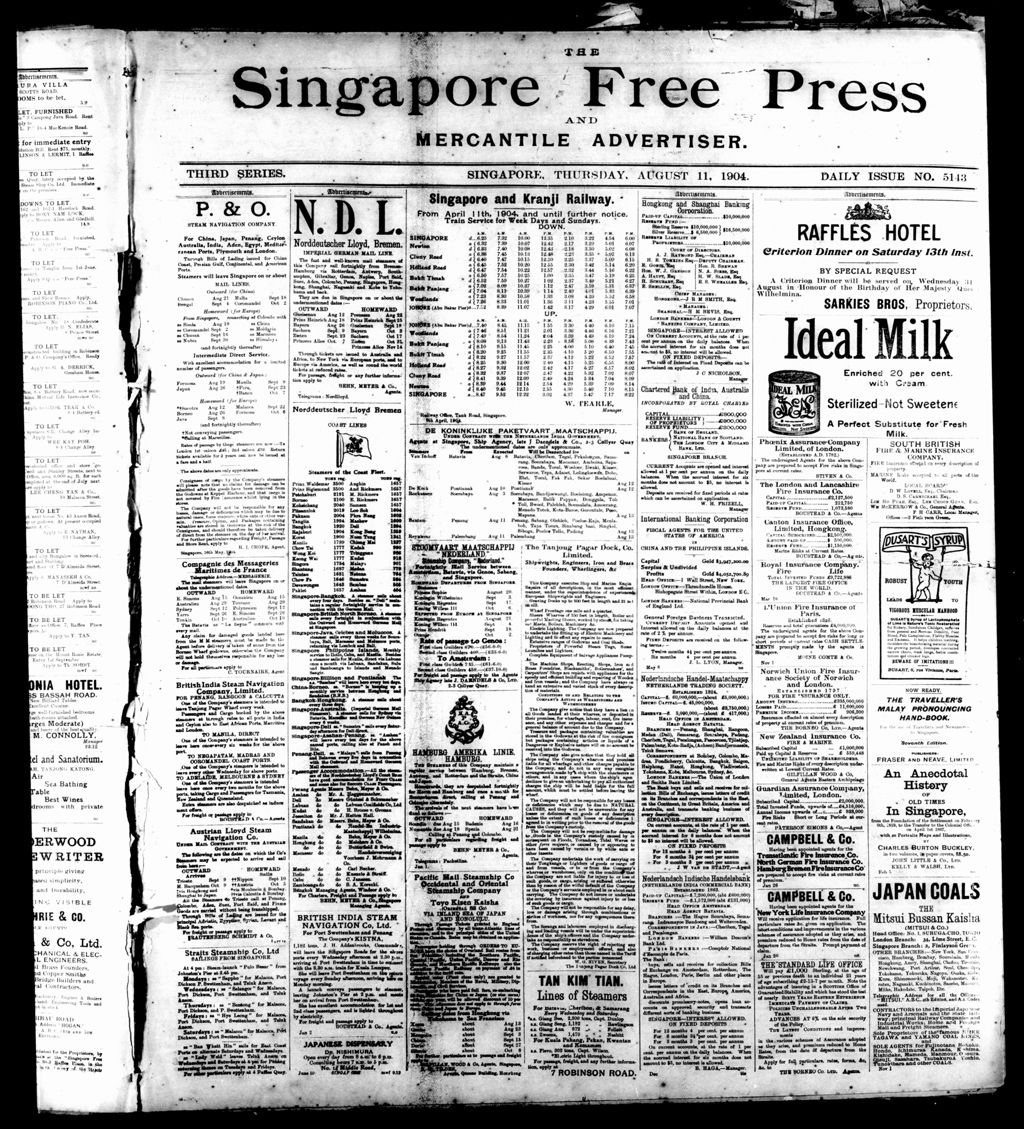 Miniature of Singapore Free Press and Mercantile Advertiser 11 August 1904