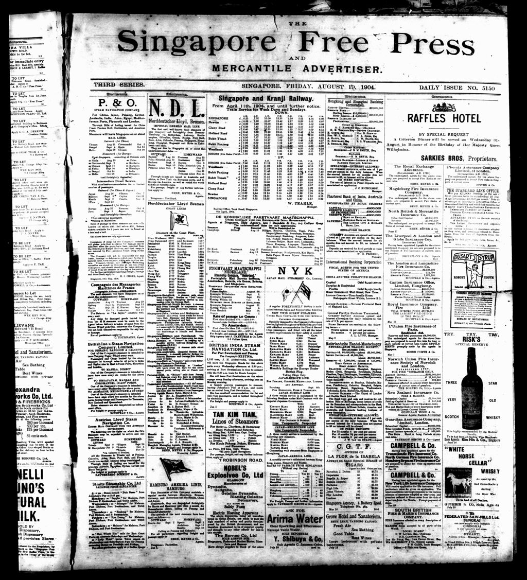 Miniature of Singapore Free Press and Mercantile Advertiser 19 August 1904