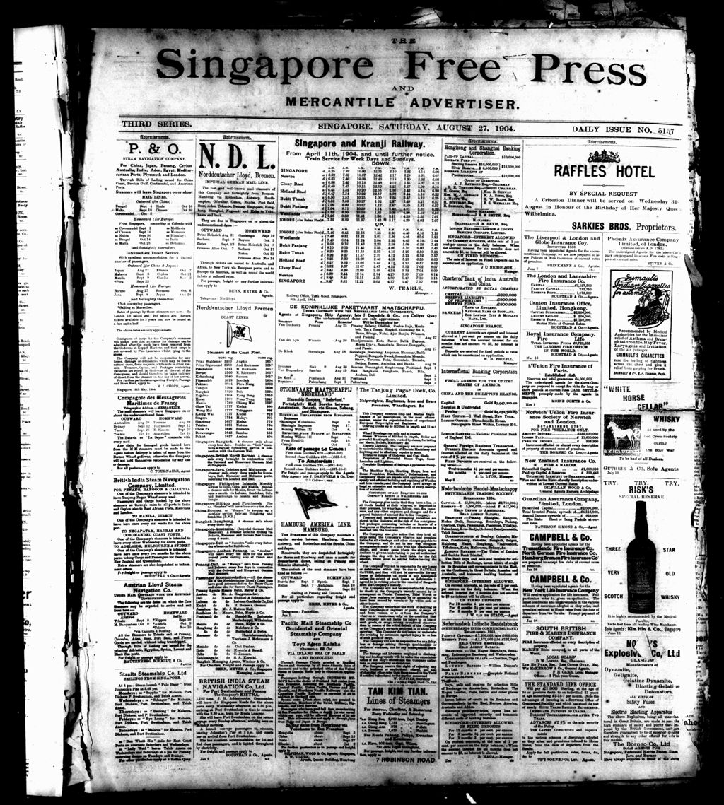 Miniature of Singapore Free Press and Mercantile Advertiser 27 August 1904