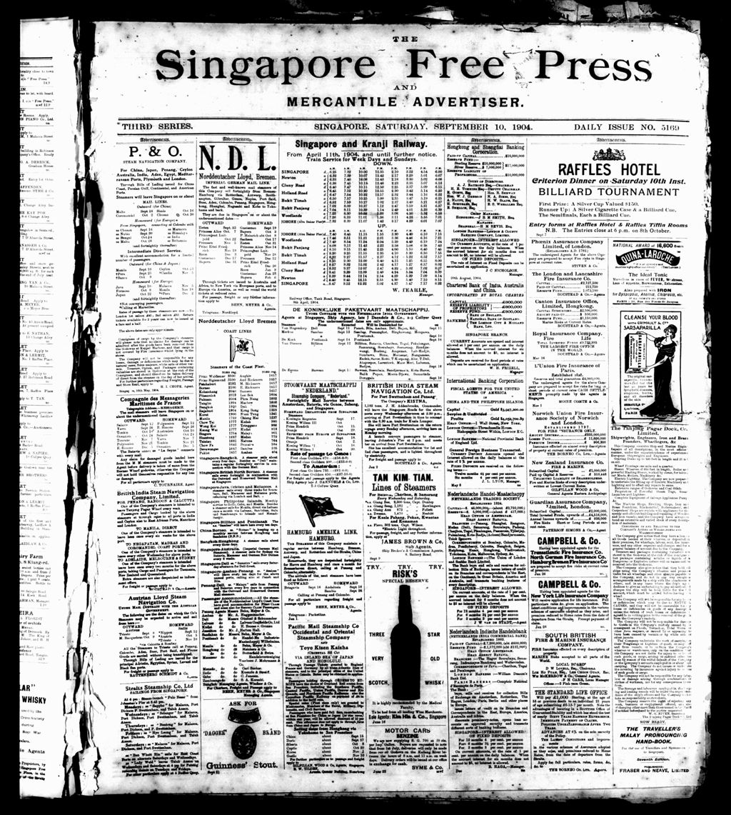 Miniature of Singapore Free Press and Mercantile Advertiser 10 September 1904