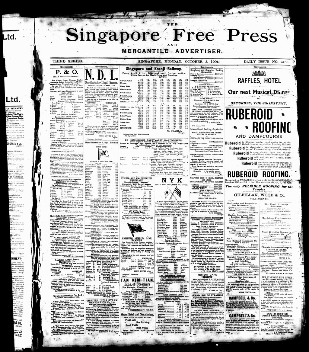 Miniature of Singapore Free Press and Mercantile Advertiser 03 October 1904