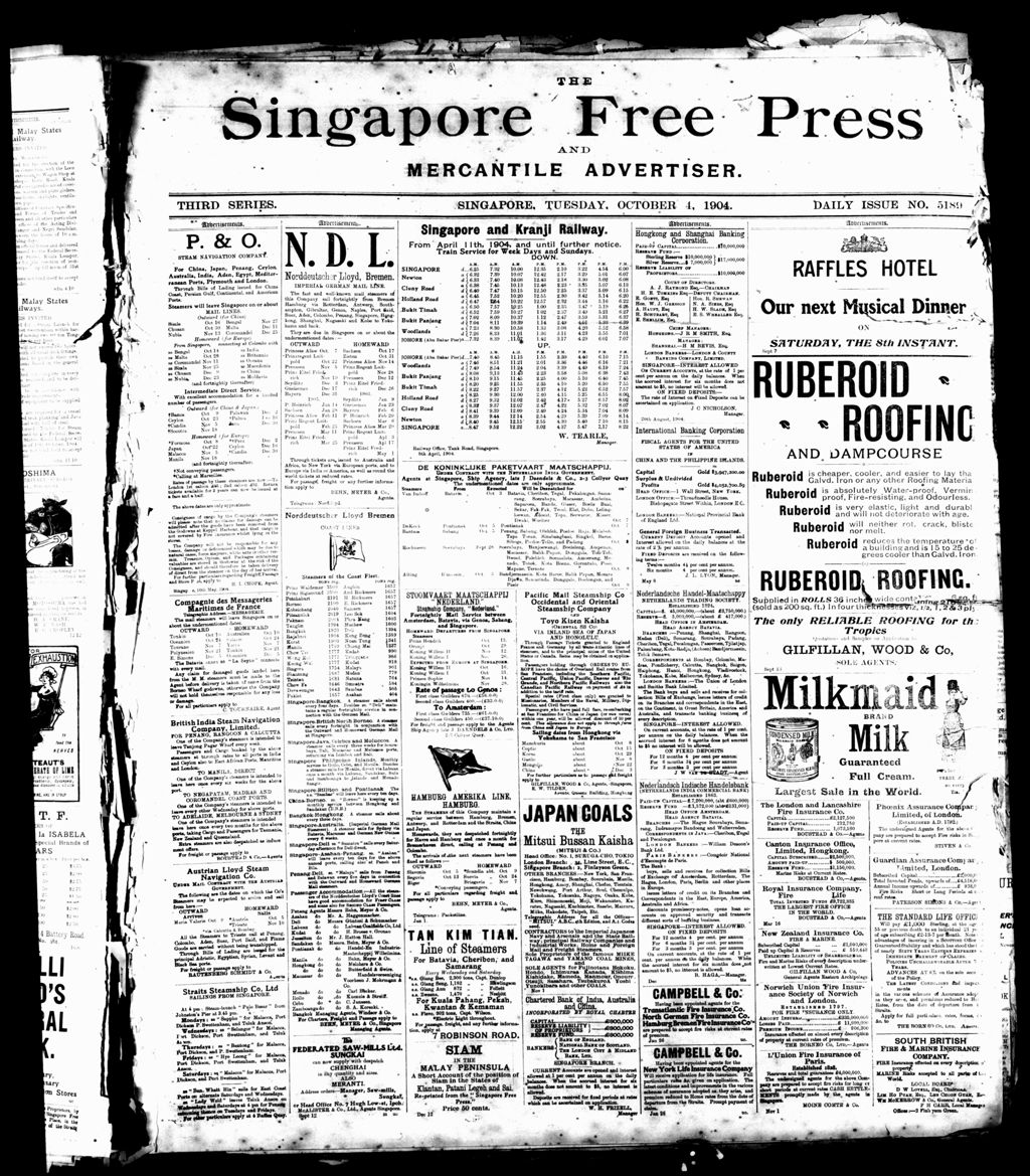 Miniature of Singapore Free Press and Mercantile Advertiser 04 October 1904