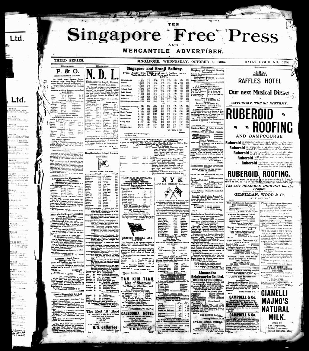 Miniature of Singapore Free Press and Mercantile Advertiser 05 October 1904