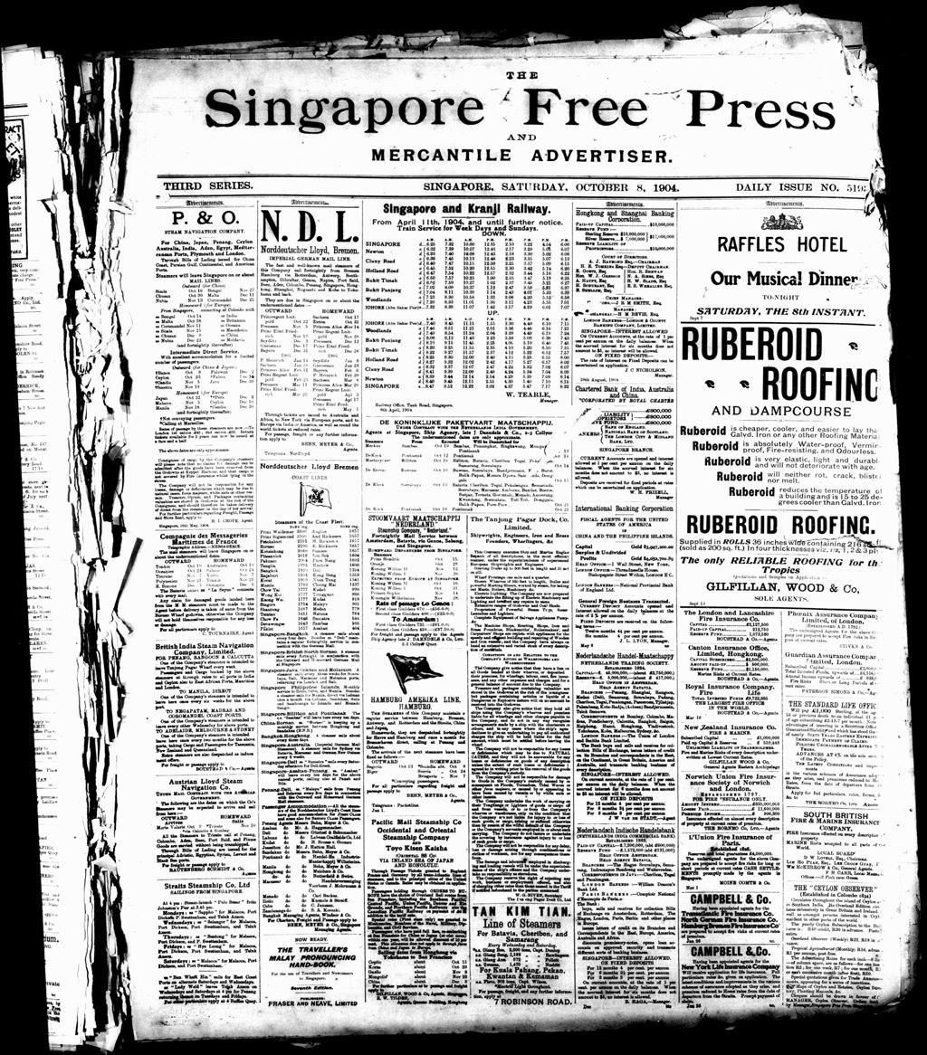 Miniature of Singapore Free Press and Mercantile Advertiser 08 October 1904