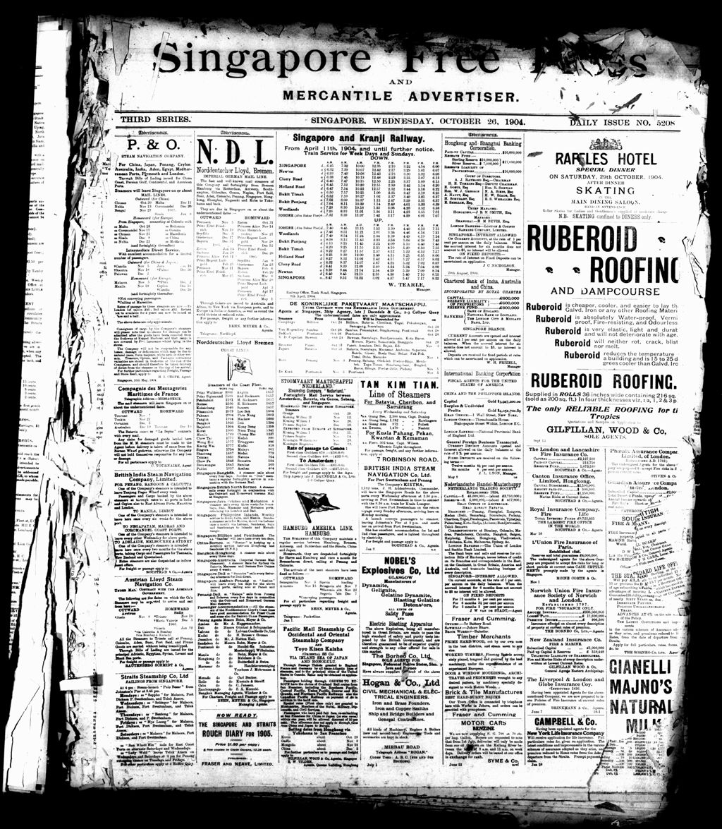 Miniature of Singapore Free Press and Mercantile Advertiser 26 October 1904