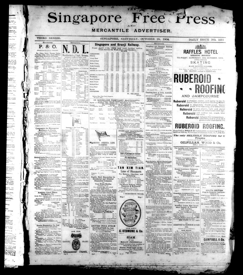 Miniature of Singapore Free Press and Mercantile Advertiser 29 October 1904