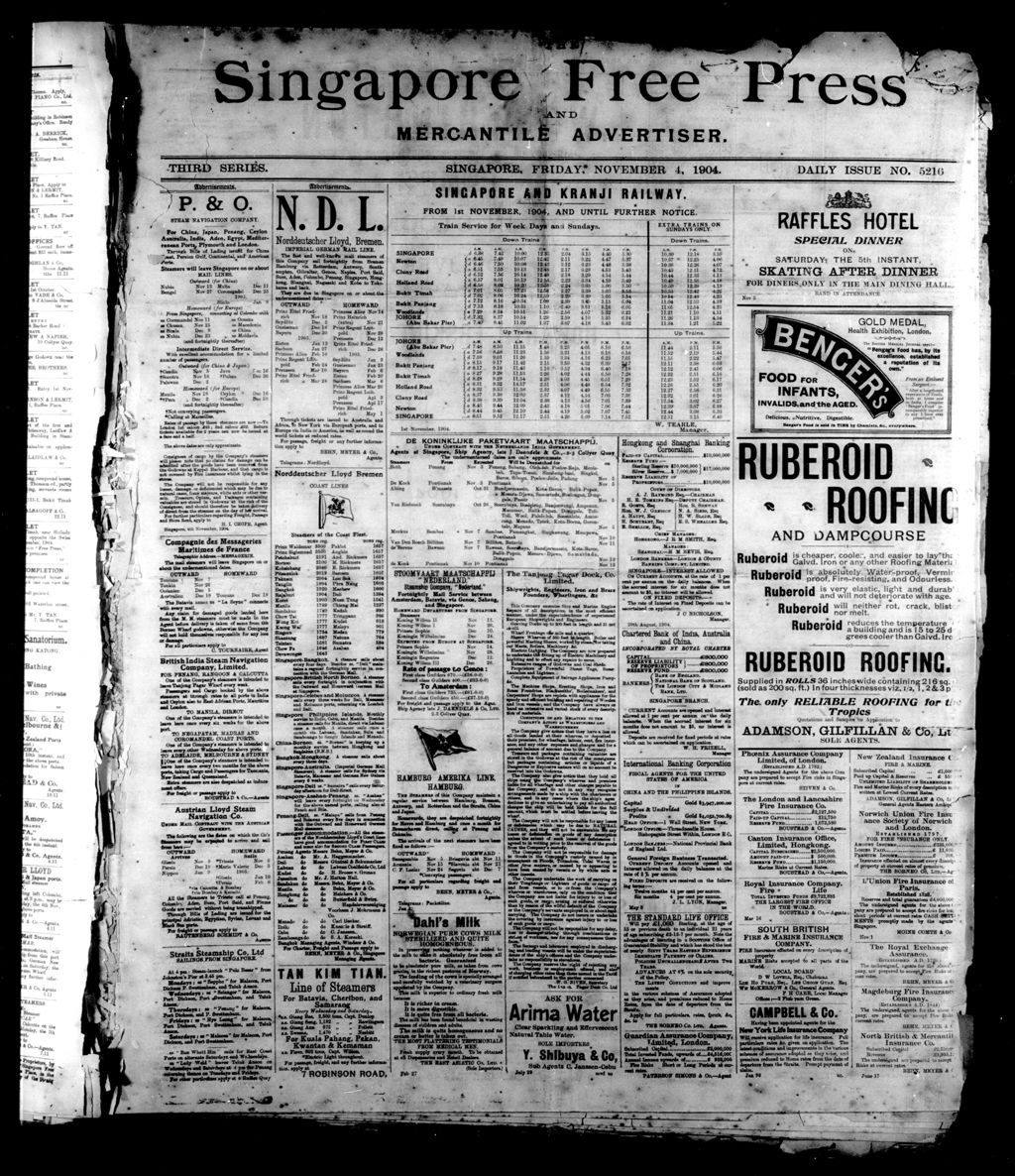 Miniature of Singapore Free Press and Mercantile Advertiser 04 November 1904