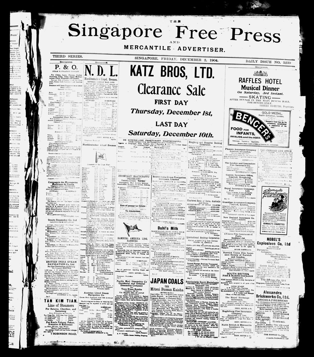 Miniature of Singapore Free Press and Mercantile Advertiser 02 December 1904