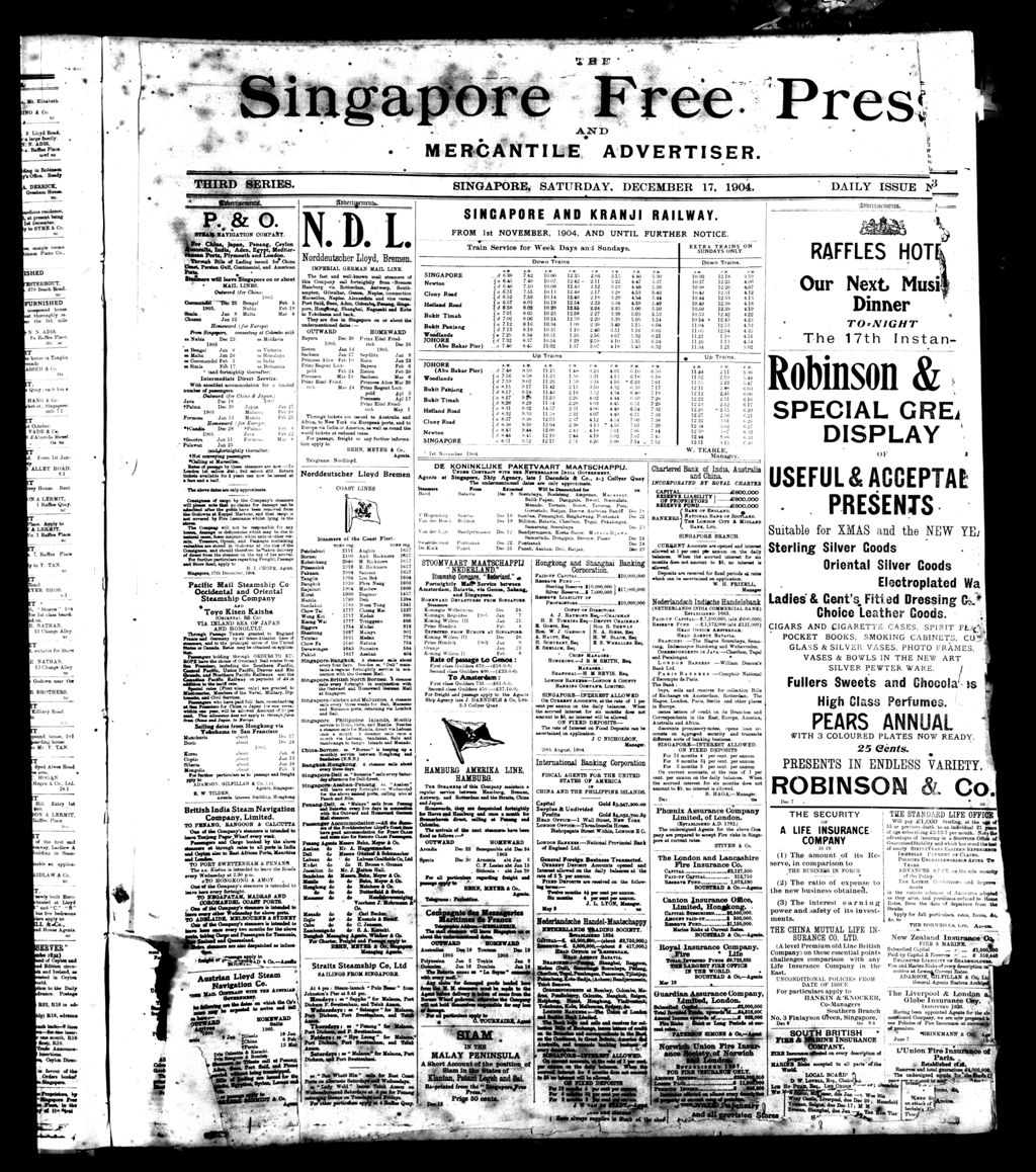 Miniature of Singapore Free Press and Mercantile Advertiser 17 December 1904