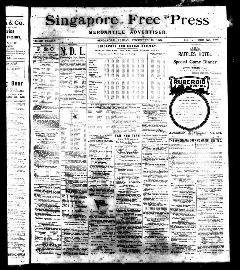 Miniature of Singapore Free Press and Mercantile Advertiser 23 December 1904