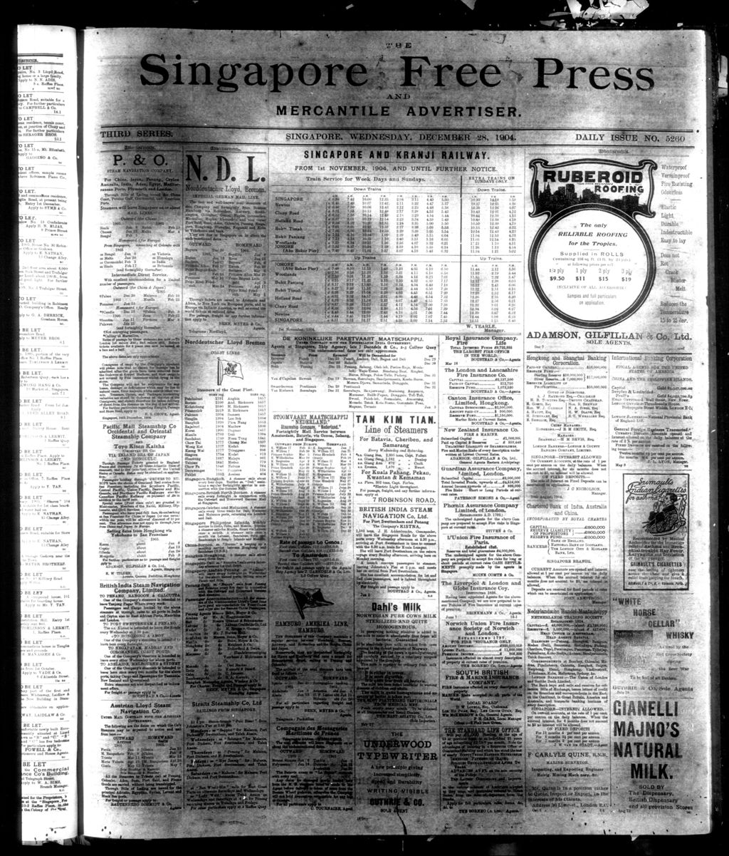 Miniature of Singapore Free Press and Mercantile Advertiser 28 December 1904