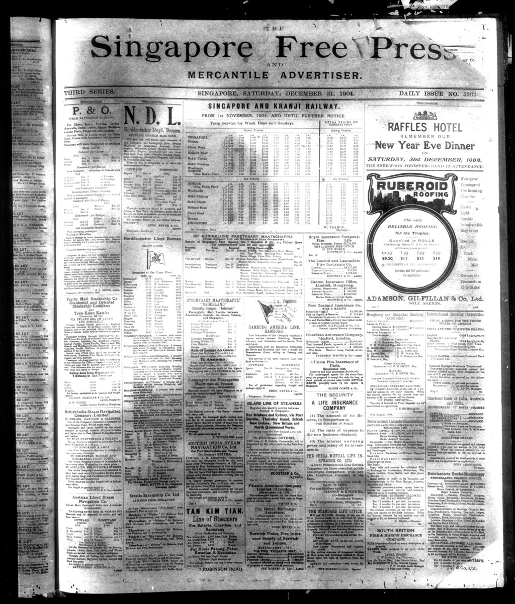 Miniature of Singapore Free Press and Mercantile Advertiser 31 December 1904