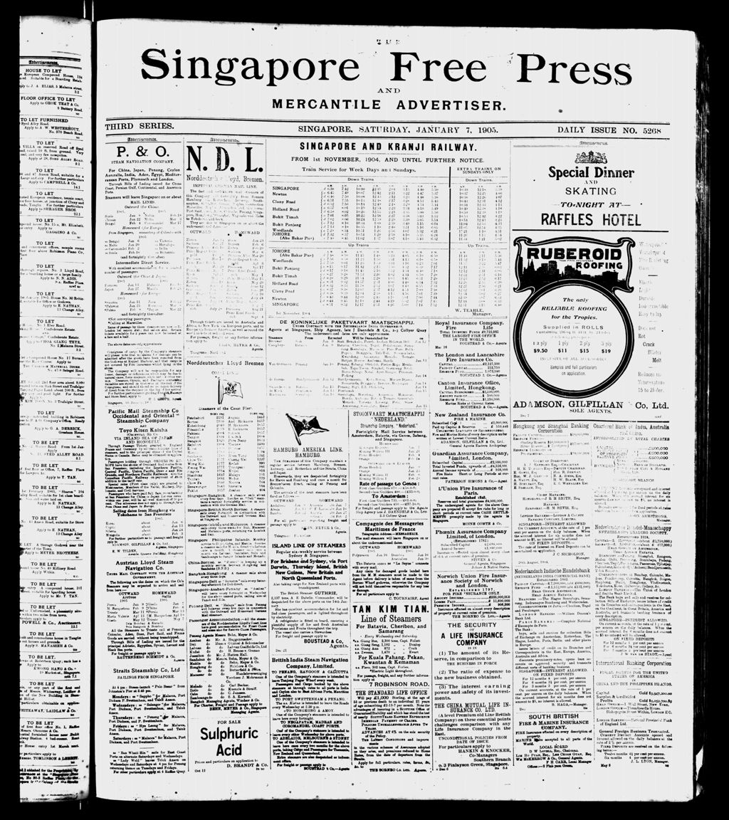 Miniature of Singapore Free Press and Mercantile Advertiser 07 January 1905