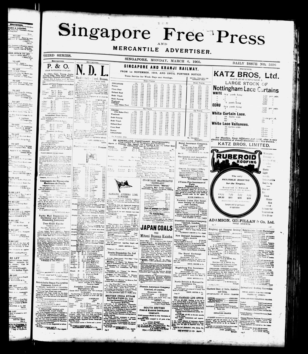 Miniature of Singapore Free Press and Mercantile Advertiser 06 March 1905