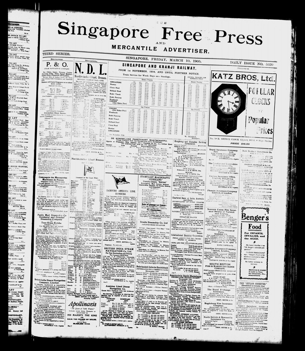 Miniature of Singapore Free Press and Mercantile Advertiser 10 March 1905