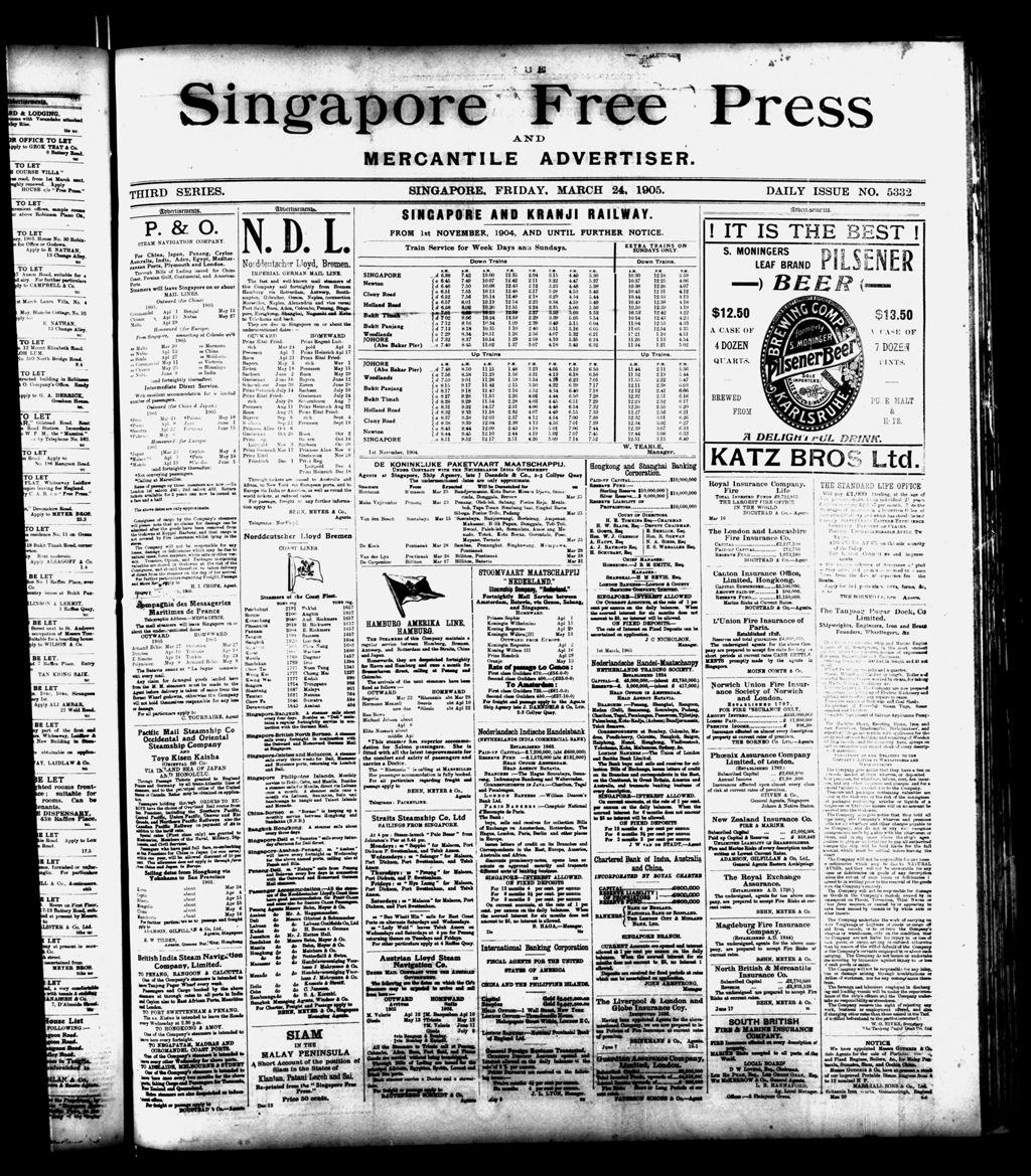 Miniature of Singapore Free Press and Mercantile Advertiser 24 March 1905