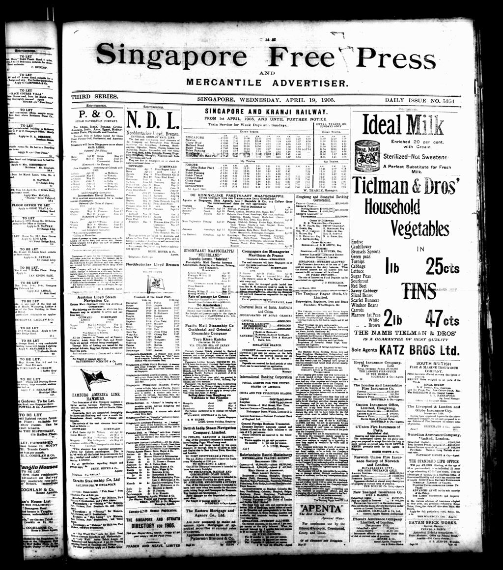 Miniature of Singapore Free Press and Mercantile Advertiser 19 April 1905