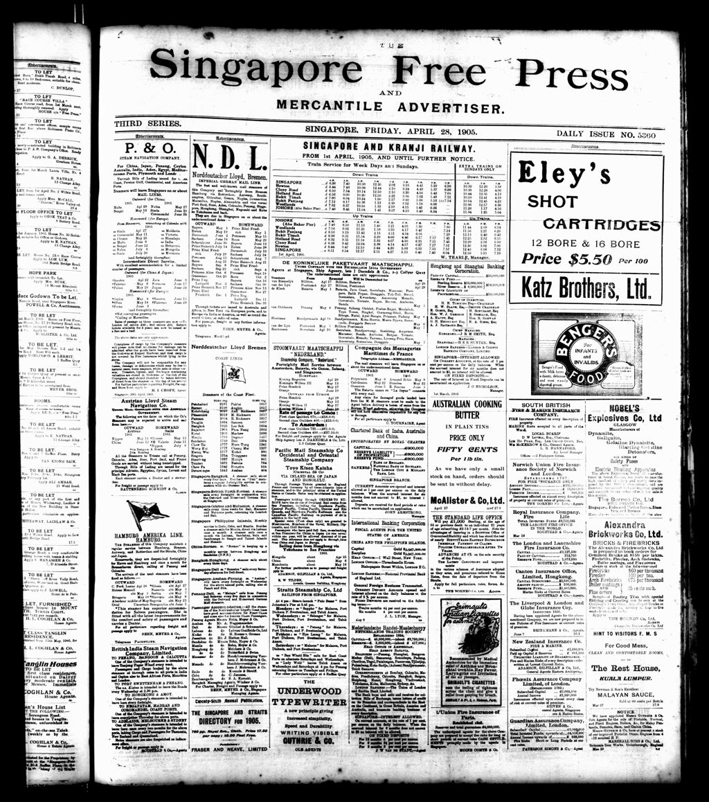 Miniature of Singapore Free Press and Mercantile Advertiser 28 April 1905