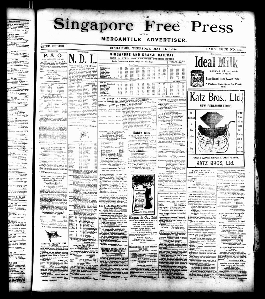 Miniature of Singapore Free Press and Mercantile Advertiser 11 May 1905