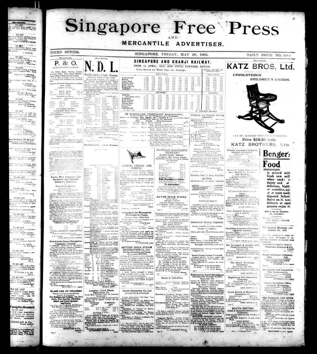 Miniature of Singapore Free Press and Mercantile Advertiser 26 May 1905