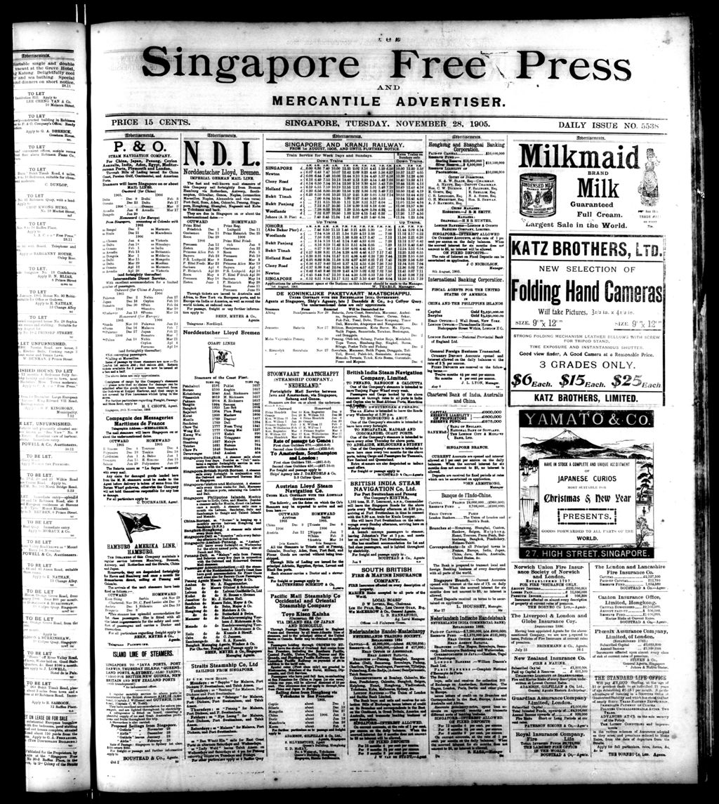 Miniature of Singapore Free Press and Mercantile Advertiser 28 November 1905