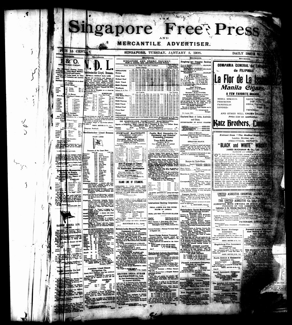 Miniature of Singapore Free Press and Mercantile Advertiser 02 January 1906