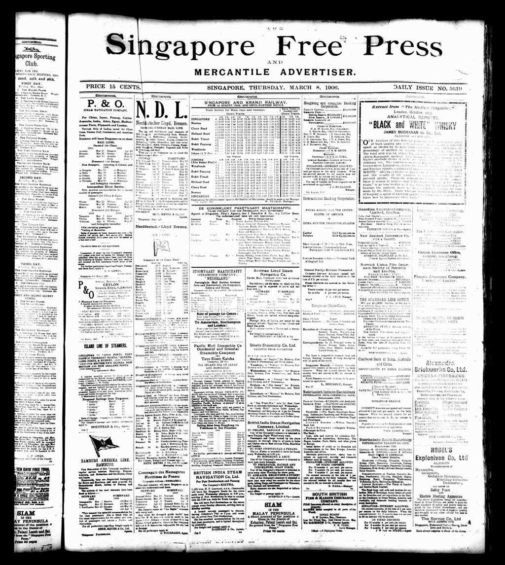 Miniature of Singapore Free Press and Mercantile Advertiser 08 March 1906