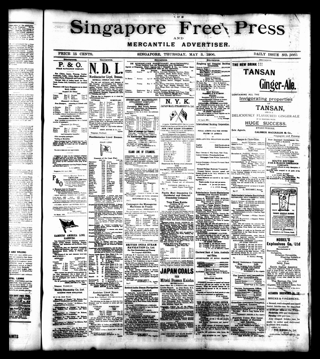 Miniature of Singapore Free Press and Mercantile Advertiser 03 May 1906