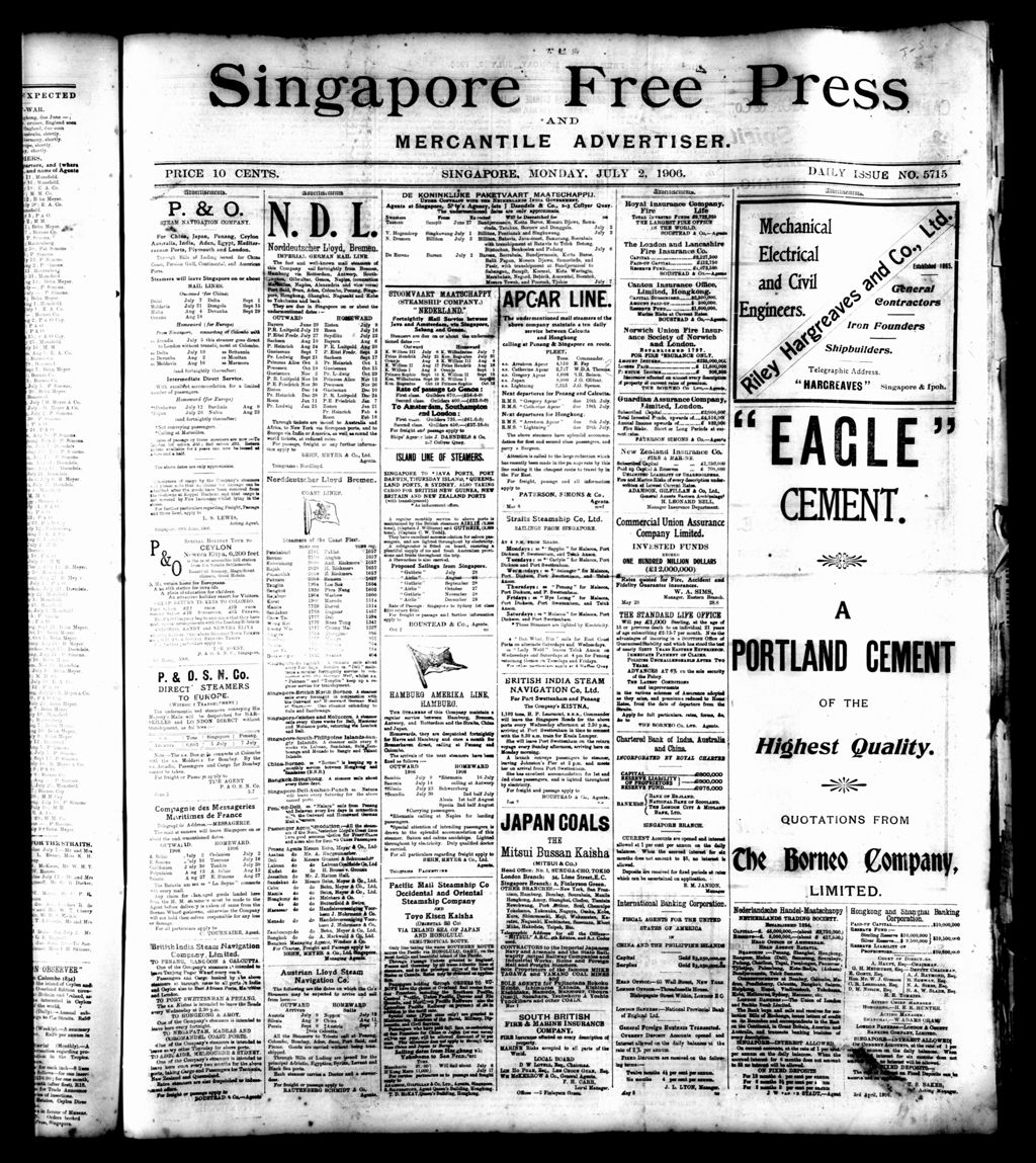 Miniature of Singapore Free Press and Mercantile Advertiser 02 July 1906