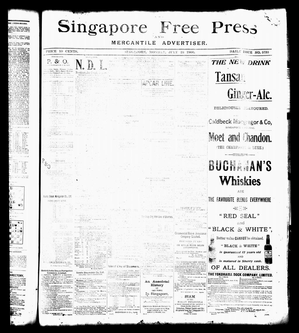 Miniature of Singapore Free Press and Mercantile Advertiser 23 July 1906